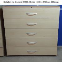 CA4 - Opiplan 5 x drawer R1500.00 size 1.350h x 1130wide x 600deep